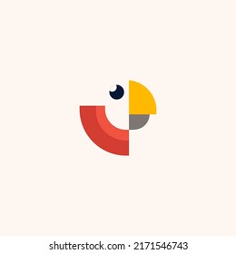 Abstract circle parrot logo design inspiration vector image.