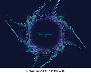 abstract circle particle with floral shape
