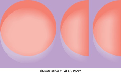 Abstract circle pastel shape purple orange desktop wallpaper vector. Patel circle shape purple orange background. Abstract shape purple orange pastel desktop wallpaper background vector.