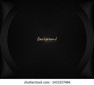 Abstract circle pattern black and white color ring. Abstract  vector illustration for sound wave, Monochrome graphic.