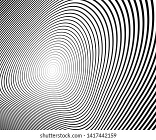 Abstract circle pattern black and white color ring. Abstract  vector illustration for sound wave, Monochrome graphic.