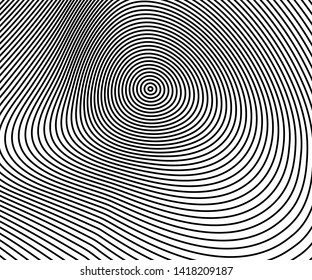 Abstract circle pattern black and white color ring. Abstract  vector illustration for sound wave, Monochrome graphic.