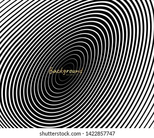 Abstract circle pattern black and white color ring. Abstract  vector illustration for sound wave, Monochrome graphic.