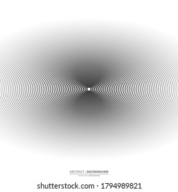 Abstract circle pattern black and white color ring. Abstract  vector illustration for sound wave, Monochrome graphic.