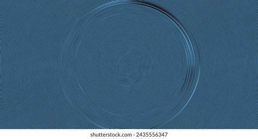 Abstract circle pattern, blue radial gradient background, vector illustration
