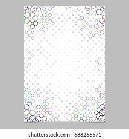Abstract circle pattern brochure background template - vector graphic from rings in multicolored tones for flyers