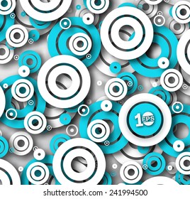 Abstract circle pattern with colorful gradients vector background.