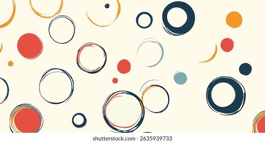 Abstract Circle Pattern Colorful Hand Drawn Design for Backgrounds