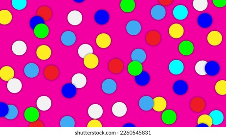 Patrón de círculo abstracto colorido sobre fondo rosado.Ilustración gráfica vectorial.

