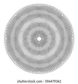 Abstract circle pattern. Lines texture. Vector art.