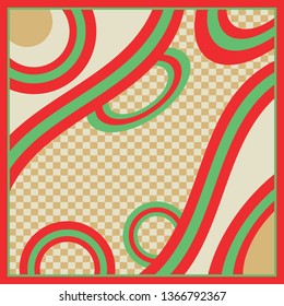 Abstract circle pattern on red and green