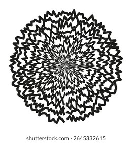 Padrão de círculo abstrato. Design de linhas radiais. Efeito de ondulação hipnótica. Ilusão óptica vetorial.