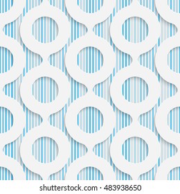 Abstract Circle Pattern. Seamless Geometric Background. Vector White and Blue Wallpaper