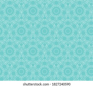 Abstract circle pattern. Seamless vector background. Blue color.