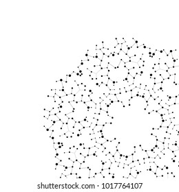Abstract circle pattern structure. Vector connected dots and lines.