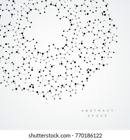 Abstract circle pattern structure. Vector connected dots and lines.