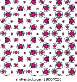 Abstract circle pattern Vector art. White Pink Seamless pattern. Color Abstract Modern stylish texture. Geometric shapes. Illustration. Purple Background. Simple Cute design. Girlish pattern. 