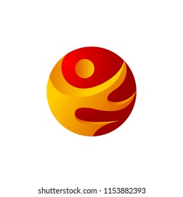 abstract circle people icon logo