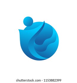 abstract circle people icon logo