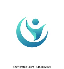 abstract circle people icon logo