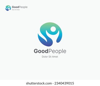 Abstract circle people logo gradient