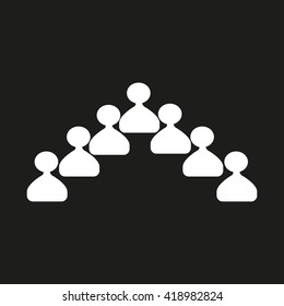 abstract circle of people, vector icon