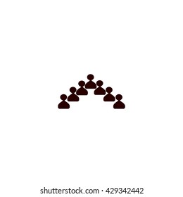 abstract circle of people, vector icon