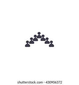 abstract circle of people, vector icon
