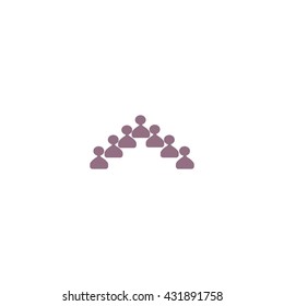 abstract circle of people, vector icon