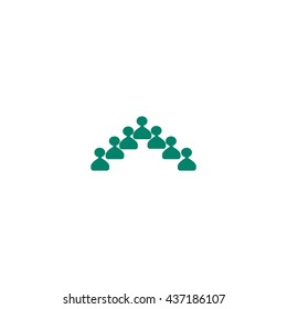 abstract circle of people, vector icon