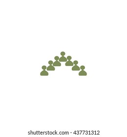 abstract circle of people, vector icon