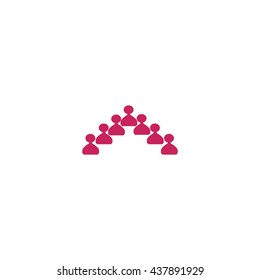 abstract circle of people, vector icon