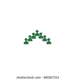 abstract circle of people, vector icon
