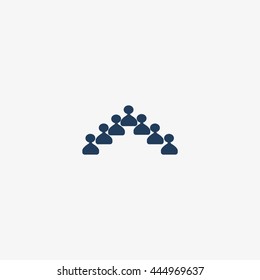 abstract circle of people, vector icon