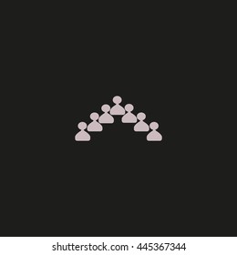 abstract circle of people, vector icon