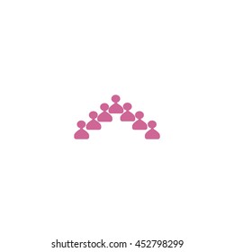 abstract circle of people, vector icon