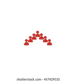 abstract circle of people, vector icon