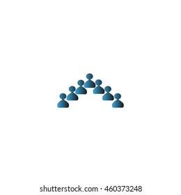 abstract circle of people, vector icon