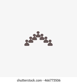 abstract circle of people, vector icon