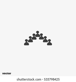 abstract circle of people, vector icon