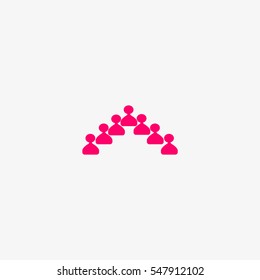 abstract circle of people, vector icon