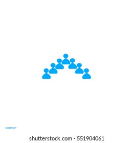 abstract circle of people, vector icon