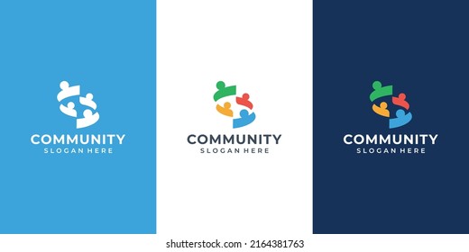 Resumen El diseño del logo vectorial de la gente de círculo representa trabajo en equipo, diversidad, signos y símbolos modernos.