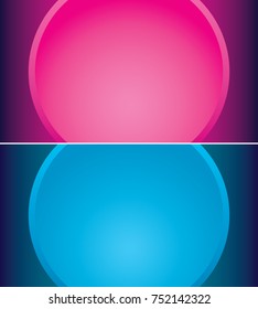 Abstract circle pink and blue background set for business card in vector.