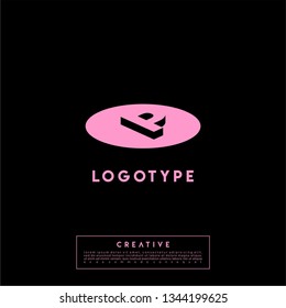 abstract circle pink logo letter P design concept