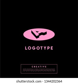 abstract circle pink logo letter A design concept
