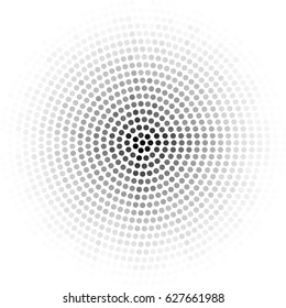 abstract circle of points. monochrome pattern. white background. halftone effect. vector illustration
