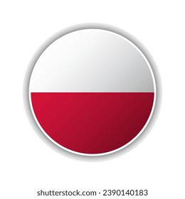 Icono de la bandera de un círculo abstracto de Polonia