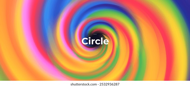 Abstract circle portal swirl shape with gradient background. Vector. Fluid vivid gradients for banners. Modern trendy design. Liquid shape. Colorful bright neon template. Dynamic soft color.