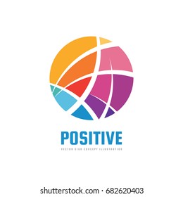 Abstract circle. Positive - vector logo template concept illustration. Modern technology sign. Global network creative symbol. Design element.